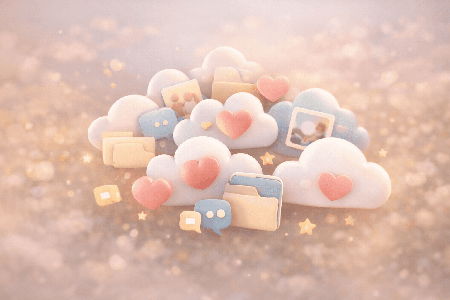 Cluttered cloud illustration