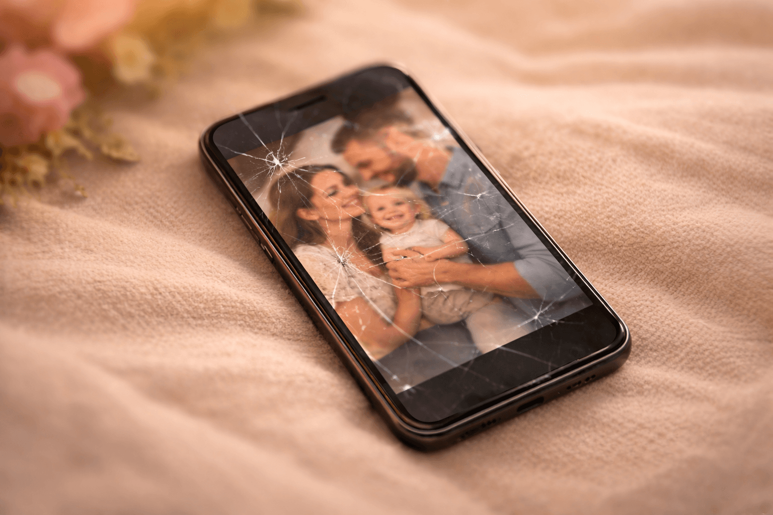 Cracked phone screen