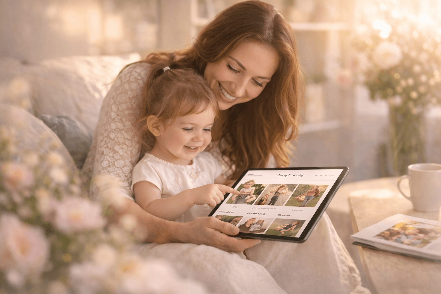 BabyJourney app on tablet